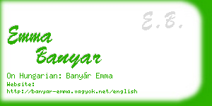 emma banyar business card